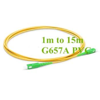 Патчкорд SC APC от 1 м до 15 м оптичен Пач кабел 2,0 мм PVC G657A Fiber Скок Симплексный Оптичен Кабел SM FTTH fibra optica
