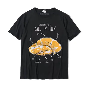 Анатомия на шарикового питон-альбиноса, забавна тениска за любителите на влечуги и змии, модни мъжки t-shirt, ежедневни тениски от обикновения памук