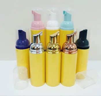 20pcs 60 мл Жълт пластмасов контейнер за съхранение на козметика Бутилка за еднократна употреба Шампоан бутилка за чиста пяна опаковка течност за сапун муса