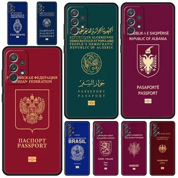 Алжир Русия Паспорт Калъф за телефон Samsung Galaxy A51 A71 A21S A12 A11 A31 A52 A41 A32 А01 в а23 A33 а a53 A73 A03S A13 5G Калъф