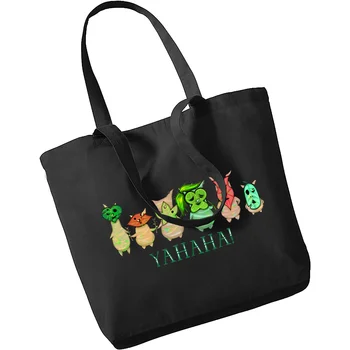 Играта, скъпа лист, малко чудовище, холщовые чанти за пазаруване с анимационни принтом, модни и ежедневни чанта за момичета