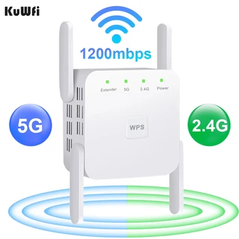 KuWFi 2,4 G 5G WiFi Ретранслатор 1200 Mbit/s, Wi fi Рутер Усилвател на Далечни разстояния Wifi Усилвател на Сигнала на Безжичната Wi-Fi Ретранслатор Домашен Интернет