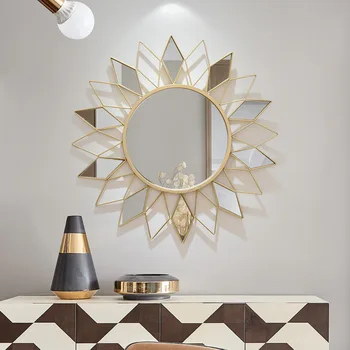 Геометричен модел Хол с Трапезария и веранда декоративно огледало творчески изкован златна висулка стенен монтаж
