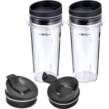 W8KC 16oz Blender Cup Ninja -за еднократна употреба чаша с капак и уплътнителен капак пластмасова чаша за сок