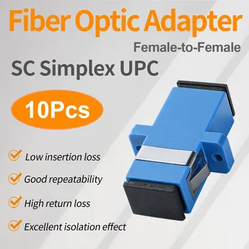 10 бр. конектори SC UPC, Симплексные оптични адаптери, cable конектори SM фланец FTTH