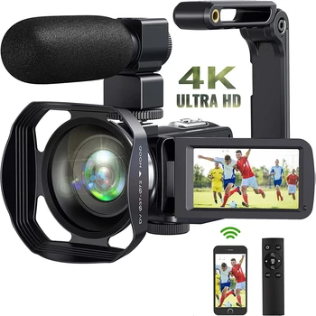 Камера за 4K Vlogging Видеокамера За YouTube 56MP 18X IR за Нощно Виждане Цифрови Фотоапарати Преносима Уеб Камера Функцията WiFi