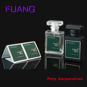 изработена по поръчка печат на висококачествени луксозни етикети за бутилка парфюм винилови Етикети лепящи опаковъчни етикети, етикети за флакон за парфюм