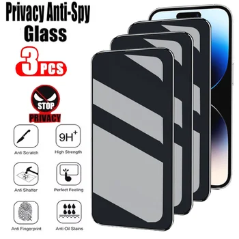 3 БР. Защита на екрана за Поверителност За iPhone 14 Pro Защитно Стъкло на iPhone 14 Pro Max anti-spyware Закалено Стъкло iPhone 13 14 Pro Защита на екрана за Поверителност на iPhone 13 14 Pro Max Аксесоари