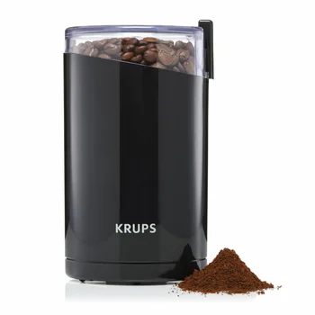 Електрическа кафемелачка KRUPS Fast Touch за кафе и подправки с ножове от неръждаема стомана, черна мелница за подправки