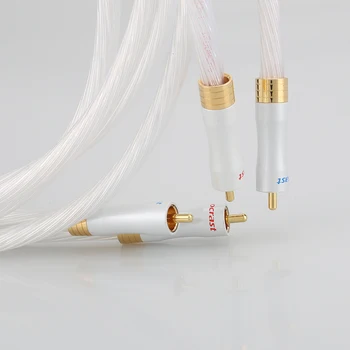 Висококачествен аудио кабел RCA-RCA с посеребренным съединение 5N OCC с позлатените RCA конектор