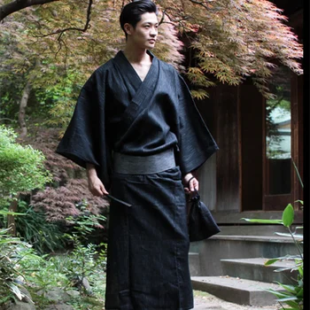 Традиционно японско кимоно Юката, мъжки халат от 95% памук, мъжки халати за почивка с колан, летен пижамный комплект големи размери A52801