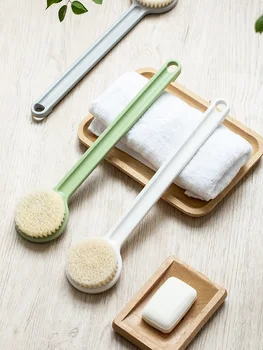 Японската четка за къпане с дълга дръжка, леко твърд найлонов чистач, течна пенящаяся четка за къпане, за миене на гърба, за почистване на тяло, скраб-пречистване на