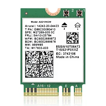 Безжична мрежова карта WiFi 6E AX210 M. 2 Модул WIFI 5374 Mbps безжичен адаптер Bluetooth мрежова карта 5.3