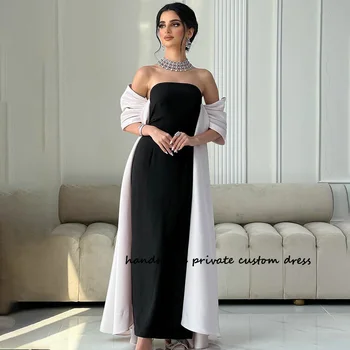 Саудовско-арабски вечерни рокли на Русалка с жакетом от моно-сатен, роклята за бала в Дубай, дамски официални рокли с дължина до пода