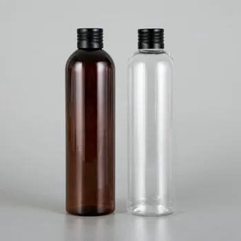 20pcs 250 мл празна Пластмасова прозрачна бутилка за козметични продукти, контейнер за етерични масла, опаковки за лосион, крем, кафяви бутилки за течен сапун