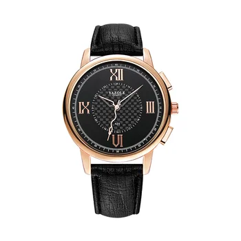 Кварцов часовник за мъже с кожена каишка, прости ежедневни спортни модерен и универсален мъжки кварцов часовник