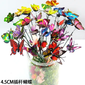 Букетик пеперуди, градинско тенджери, причудливи многоцветни забожда с пеперуди, декор за улицата, декорация за градината