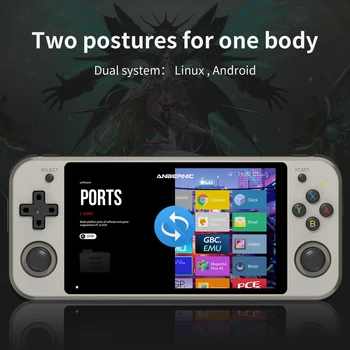 2022 Нов RG552 Ретро Преносима Игрова Конзола Плейър 5,36 Инчов IPS Екран Linux Android Двойна Система за Поддръжка на PS1