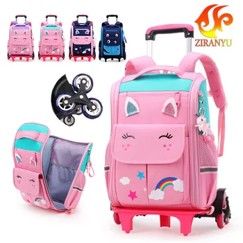 Ученически раници количка, чанта за момичета, детски пътен раница на колела, детска количка, училищен раница mochila escolar