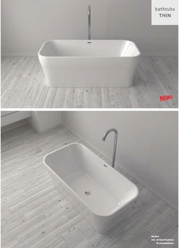 1600x800x580 см свободно стояща акрилна вана за баня вана от композитен материал WD004