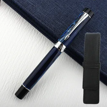 Jinhao 100 Столетняя смола Galaxy Blue писалка EF/F/M/Заоблен връх с конвертером Офис чернильная дръжка Бизнес подарък дръжка