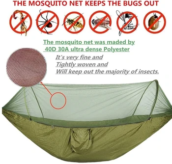 Хамак за къмпинг с комарите мрежа, поп portable high-performance парашут, плат, окачени хамаци за къмпинг
