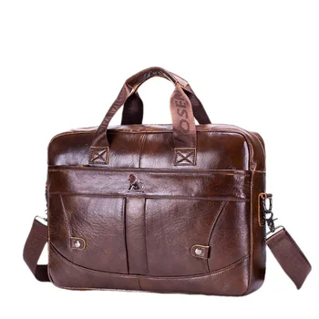 Реколта портфейли от естествена кожа, мъжки бизнес чанти за лаптоп, мъжки ежедневни пътни чанти, мъжки чанти през рамо