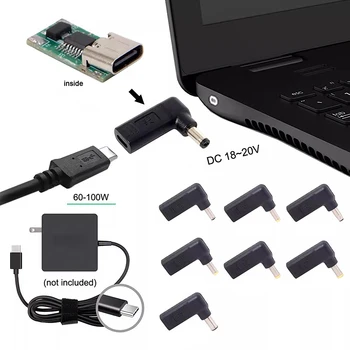 Захранващият кабел USB Type C към конектора dc C USB за адаптер универсално захранване за лаптоп, конвертор за лаптоп