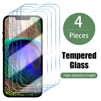 4ШТ Защитно фолио за екран за iPhone 13 12 Pro Max 7 Plus 8 Plus Защитно Стъкло за iPhone 11 XS X 13 12 Mini XR Glass