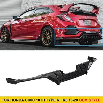 За Honda Civic FK8 Type-R 2016-2021, въглеродни влакна OEM стил, дифузьор, задна броня, спойлер, автомобилен стайлинг