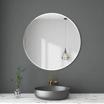 Кръгло Скандинавски Огледало За Баня Стенни Противотуманное Огледало За Душата На Естетически Огледало За Баня От Неръждаема Стомана Espelho Para Banheiros Home Decor