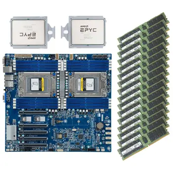 Дънна платка Gigabyte MZ72-HB0 2x ПРОЦЕСОР AMD EPYC 7763 1 TB оперативна памет Самс, 3200 Mhz 16x 64 GB оперативна памет Самс 3200 AA (3200 Mhz) ECC