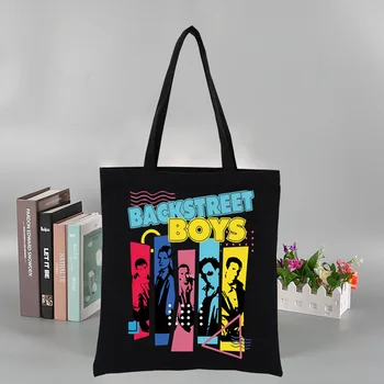 Backstreet Boys Световната Музикална група BSB Модни Чанти За Пазаруване, Черни Чанти, Холщовая чанта-Тоут, Множество Тъканта, чанта За майките, Чанти за рамо