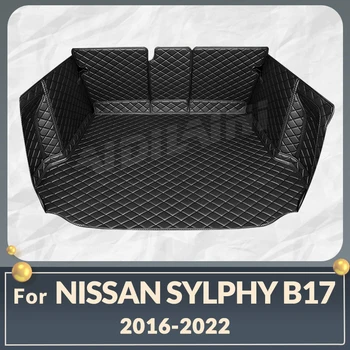 Пълно Покритие На Багажника Подложка За Nissan Sylphy B17 2016-2022 17 18 19 20 21 Automobile Калъф Тампон Аксесоари За Защита На Интериора