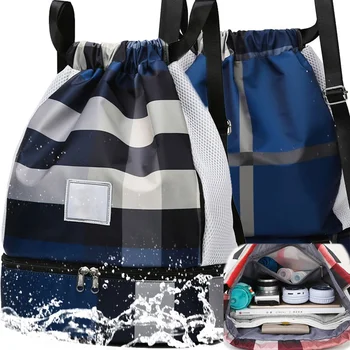 Раница за фитнес на съвсем малък, с много джобове, раница за фитнес, водоустойчива спортна чанта за фитнес, регулируема презрамка