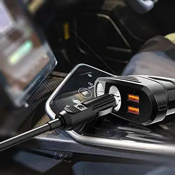 Адаптер за авто запалка 120 W Type-C USB PD, автомобили цигара, зарядно устройство за бързо зареждане на запалката, автомобилни аксесоари, зарядно устройство, захранващ адаптер