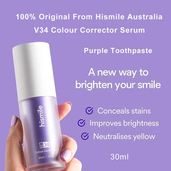 Оригиналната Цветокорректорная Серум Hismile V34 Виолетово-Лилава Паста За Зъби, За Избелване, Избелване На Зъбите За Премахване На Петна Australia Dental