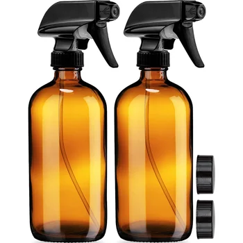 2 бр., 250/500 мл, е голяма бутилка за спрей от тъмно стъкло, за еднократна употреба, отличен за етерични масла, растения, препарати за почистване, средства за грижа за косата.