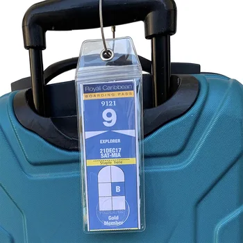 Багажная етикет за круизи с метална пръстен Светкавица Прозрачна багажная етикет водоустойчив за икона на Royal Caribbean Аксесоари за пътуване, Royal Cruise