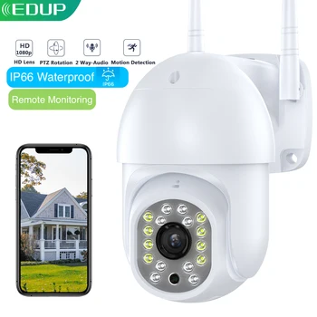 EDUP 1080P PTZ Wifi камера за проследяване, безжична 16-ламповая водоустойчива камера за външно наблюдение, на разположение изключване на монитора на Hristo APP