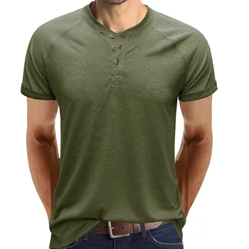 Гореща разпродажба, мода 2023, Нова мъжка Лятна Приталенная Ежедневната мъжка тениска с къс ръкав и копчета, мъжки Монофонични топ, мъжки дрехи