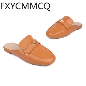 FXYCMMCQ, лятна обувки на равна подметка, Baotou, обикновен дамски ежедневни сандали, размер 34-50, B-2, без закопчалка