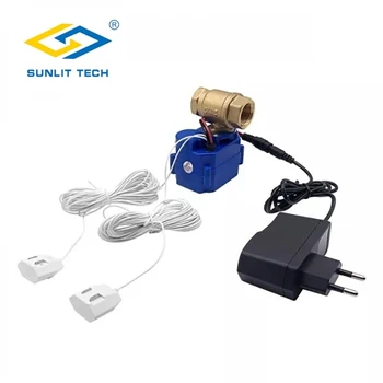 Сензор, изтичане на вода, сензорна система с 1 бр. умен вентил DN15, кран, 2 бр. кабел на сензора, звукова аларма, защита от преливане
