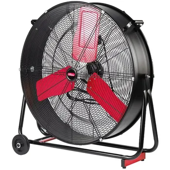Сверхпрочный 30-инчов висока скорост на вентилатора с въртящ се барабан, червен и черен
