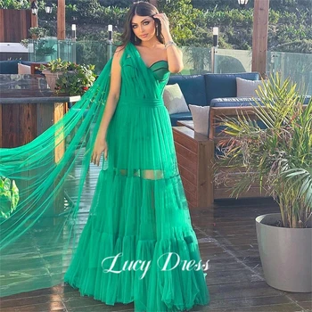 Луси, ламинирано женствена рокля за парти, елегантни и луксозни зелени бални рокли на знаменитости, рокля с шал за жени, празнични рокли за жени