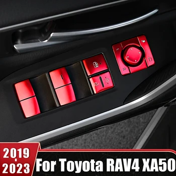 Стъкло Бутон за Вдигане на Етикети Автоматично Заключване на вратите Отключване на Капака Лайсни За Toyota RAV4 XA50 2019-2021 2022 2023 Хибридни Автомобилни Аксесоари