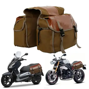 Нова актуализация, по-голямата голям здрава мотоциклетът туристическа седельная чанта, мотоциклет, автобайк, платно + кожени кошница, кутия, директна доставка