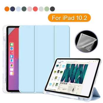 Калъф за iPad 10.2 Калъф за iPad 9-то поколение 2021 iPad 8-то поколение 2020 за iPad на 7-то поколение тънка поставка Мека задната обвивка