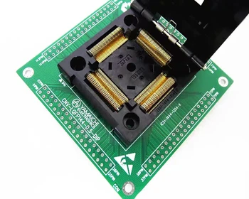 Сгъваем IC51-1444-1354-7 СТЪПКА QFP144 0,5 мм и с адаптер за изгаряне на чип на печатна платка изпитателния стенд за гнезда за тестване контакти