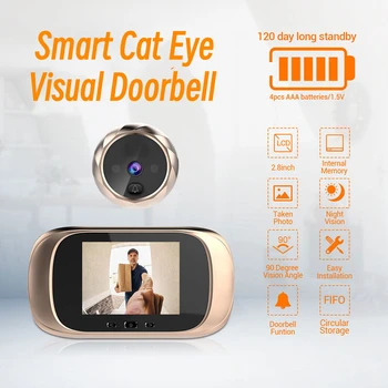 Звънец Smart Vision 2,8-инчов HD Камера за Нощно Виждане, Домашна Сигурност, видео домофон, за Крилото на Разговора, Монитор За Запис на цикли
